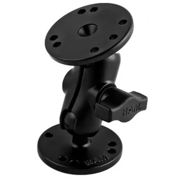 RAM MOUNTS B-Size korte montagearm + 2x B-Size 1.0 kogel ronde voetplaat 2.5