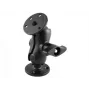 RAM MOUNTS korte dubbele gewrichtsarm met 2x D-formaat 2,25 inch kogelronde plaatbasis 3,68 inch
