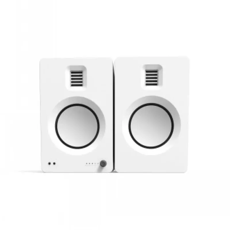KANTO AUDIO TUKMW-FG premium actieve luidspreker met hoofdtelefoonuitgang, USB-DAC, ingebouwde phono-voorversterker, Bluetooth, mat wit (incl. netsnoer type F & G)