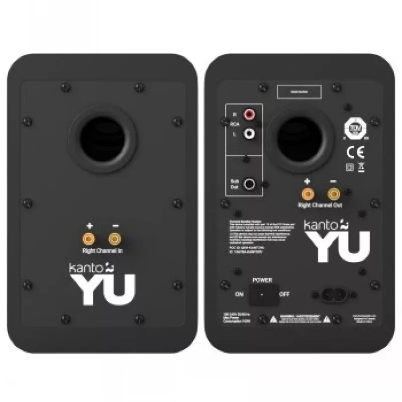 KANTO AUDIO YU-CG actieve boekenplankluidspreker met Bluetooth en RCA-ingang - zwart vinyl (incl. type C & G netsnoer)