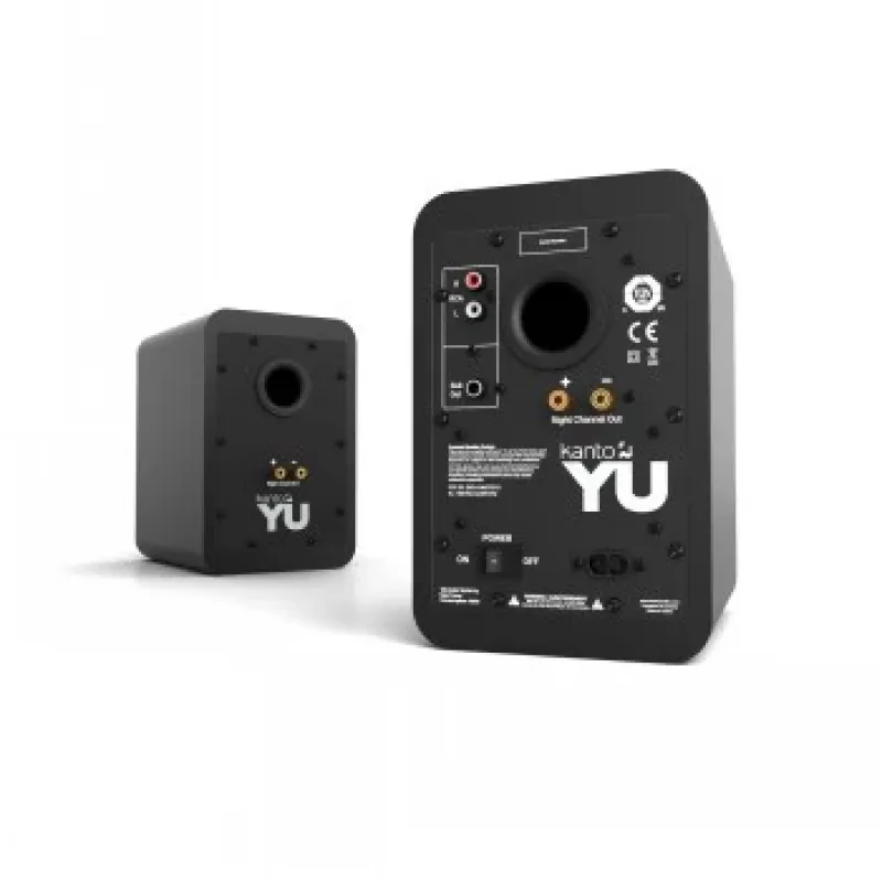 KANTO AUDIO YU-CG actieve boekenplankluidspreker met Bluetooth en RCA-ingang - zwart vinyl (incl. type C & G netsnoer)