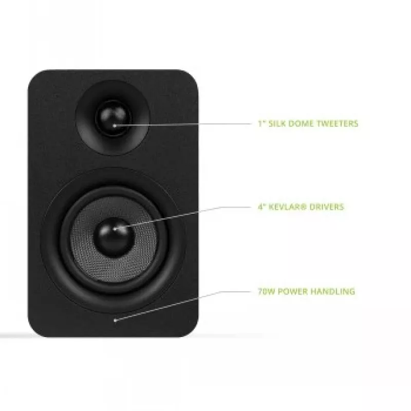 KANTO AUDIO YUP4 passieve regalluidspreker - zwart (paar)