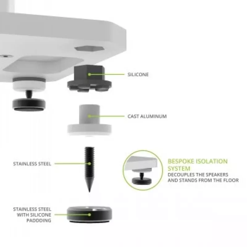 KANTO AUDIO 26 hoge vulbare luidsprekerstandaards met isolatievoeten - wit (paar)