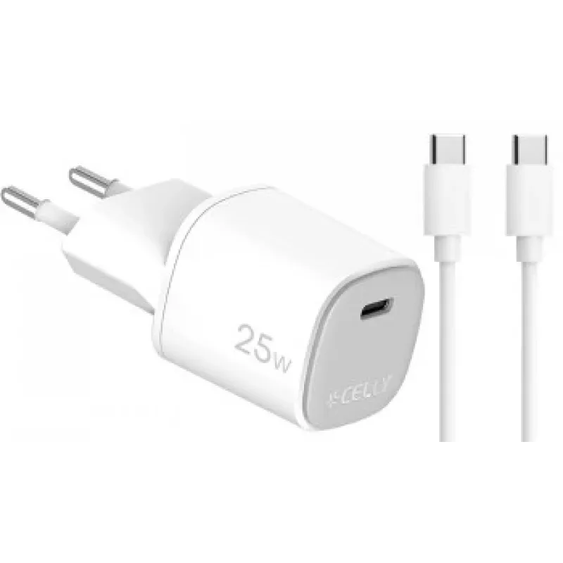 CELLY UP TC 1 USB-C 25W + C to C kabel