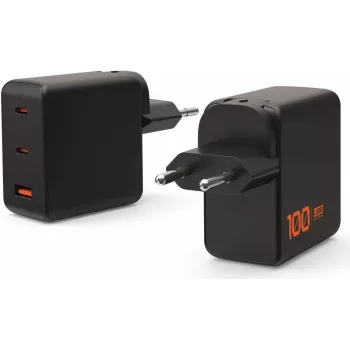 UAG SRGE oplader 100W GaN wandoplader met 2x USB-C en 1x USB-A, EU/UK/US-stekker (zwart)