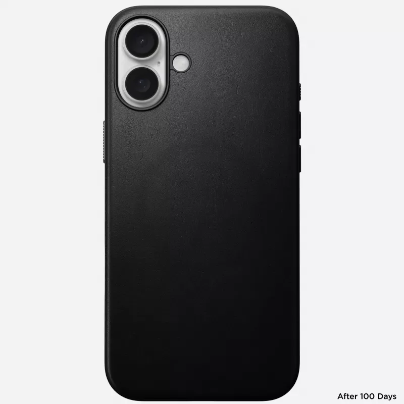 Nomad Modern leren case voor iPhone 16 Plus - zwart