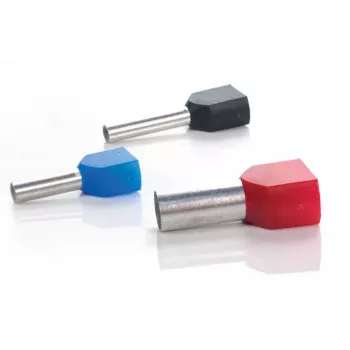 TRYTYT twin geïsoleerde adereindhuls 2x4,0 mm² 12 mm grijs (100 stuks) DUID-2x4,0-12SZ