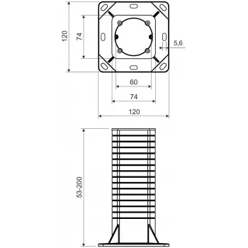 KOPOS KEZ_KB elektro-installatiedoos voor gevelisolatie, 120x120 mm, grijs/oranje
