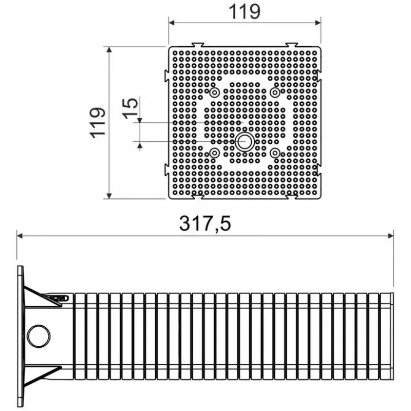 KOPOS MDZ-300_KB montageplaat voor gevelisolatiesystemen 300x300 mm grijs