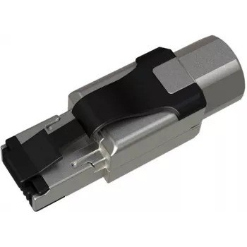 SOLARIX industriële RJ45 Cat.6A STP toolless connector, 1 stuk, zwart/zilver