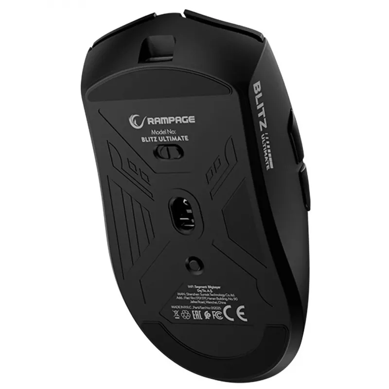Rampage Blitz Ultimate draadloze optische gamingmuis 30000 DPI PAW3950 tri-mode 8K zwart