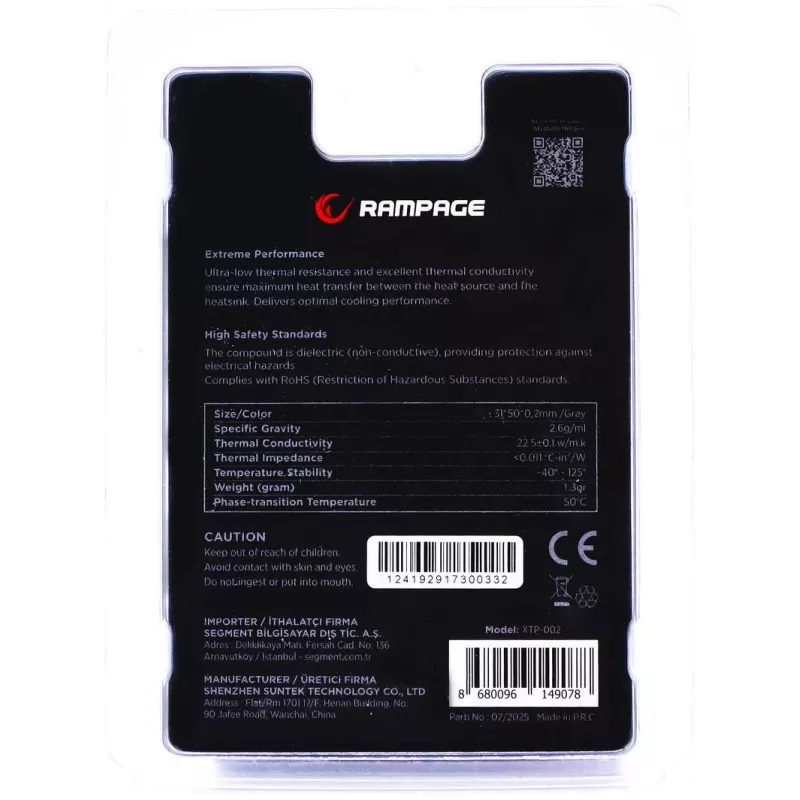 Rampage Termopad XTP-002 warmtegeleidingspad 31×50×0,2mm PTM