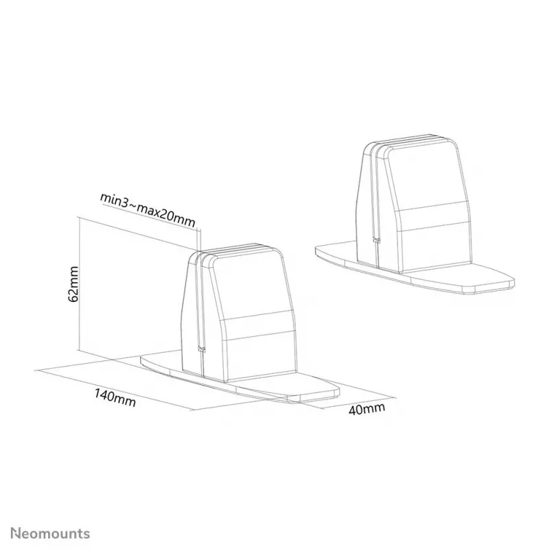 Neomounts tafelstandaard voor NS-GLSPROTECT serie glasbeschermfolies - set van 2 stuks - wit