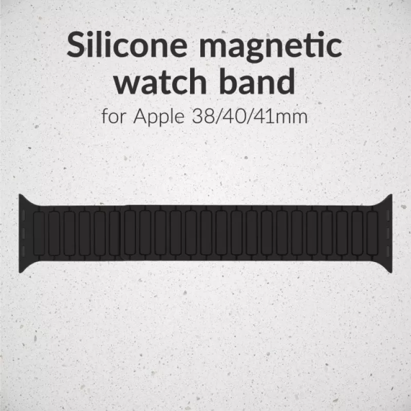 Mobilize siliconen horlogeband - magnetisch - voor Apple 38/40/41mm - zwart
