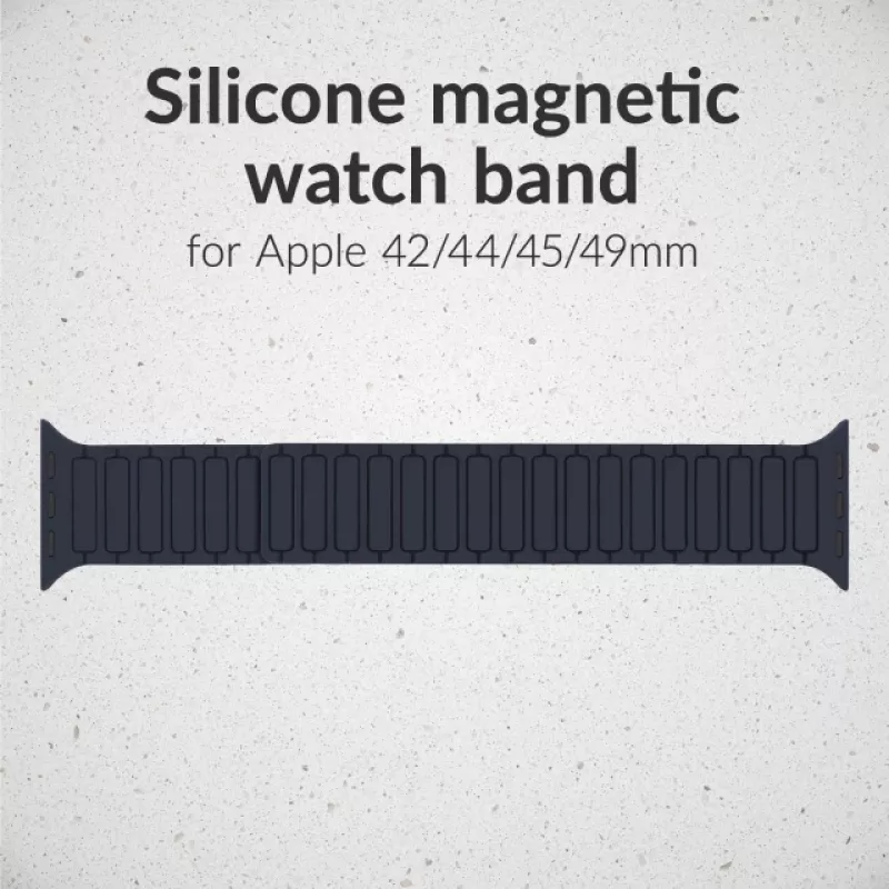 Mobilize siliconen horlogeband - magnetisch - voor Apple 42/44/45/49mm - blauw