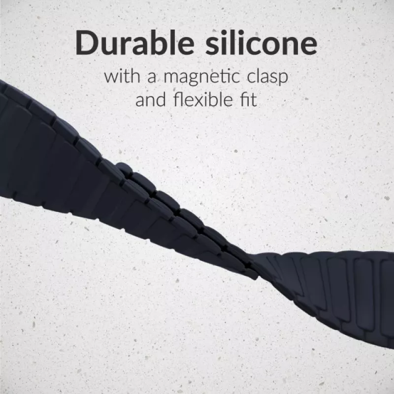 Mobilize siliconen horlogeband - magnetisch - voor Apple 42/44/45/49mm - blauw
