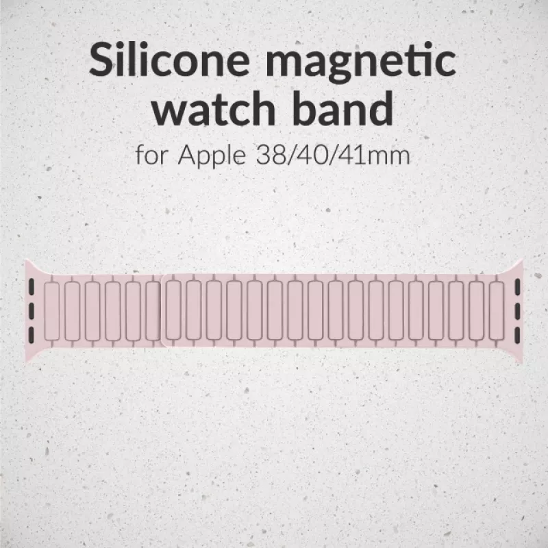 Mobilize siliconen horlogeband - magnetisch - voor Apple 38/40/41mm - roze