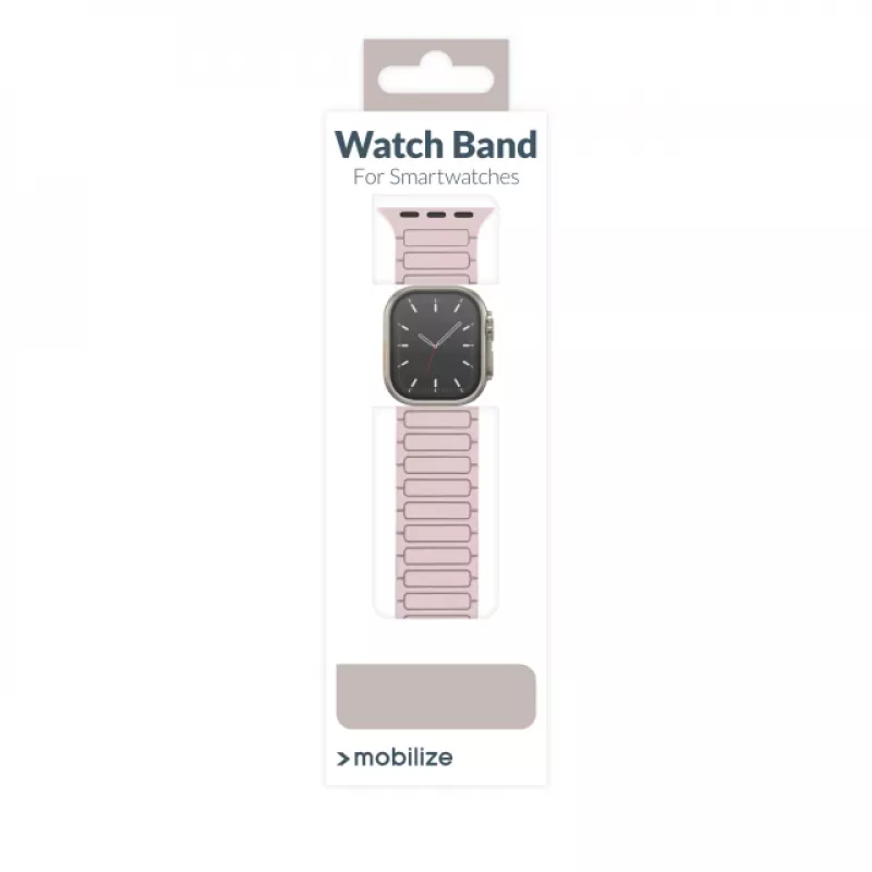 Mobilize siliconen horlogeband - magnetisch - voor Apple 38/40/41mm - roze