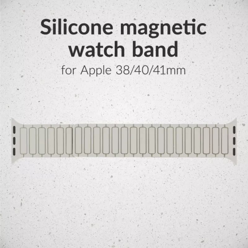 Mobilize siliconen band - magnetisch - voor Apple 38/40/41 mm - starlight