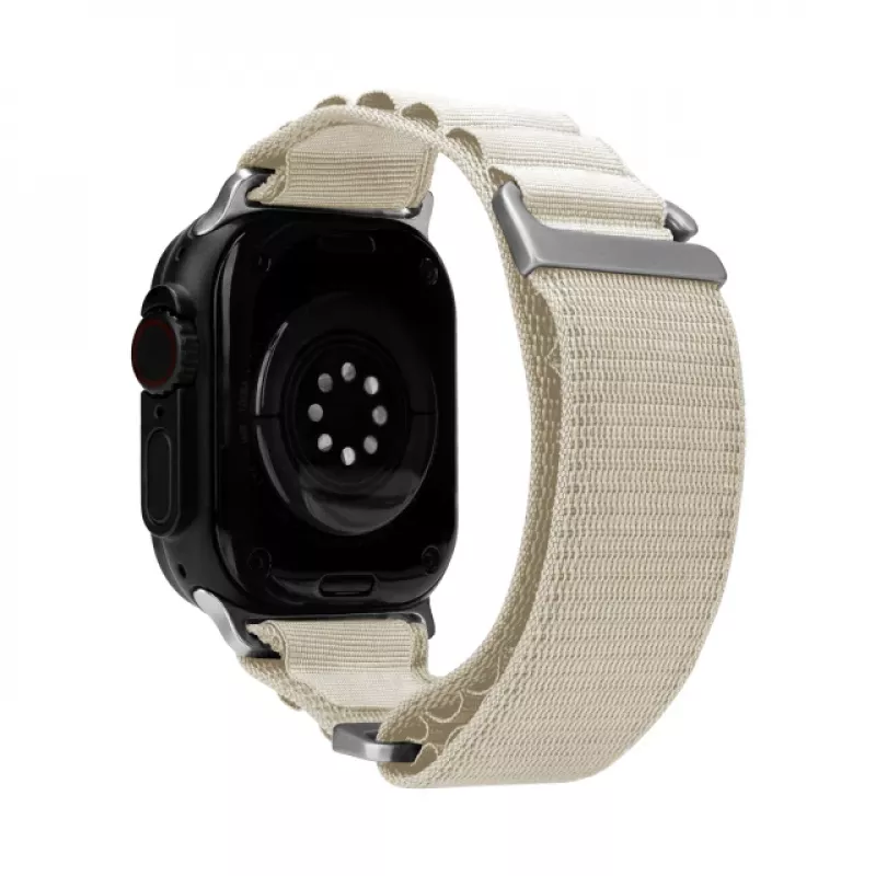Mobilize nylon horlogeband - Alpine - titanium connector - voor Apple 38/40/41mm - starlight