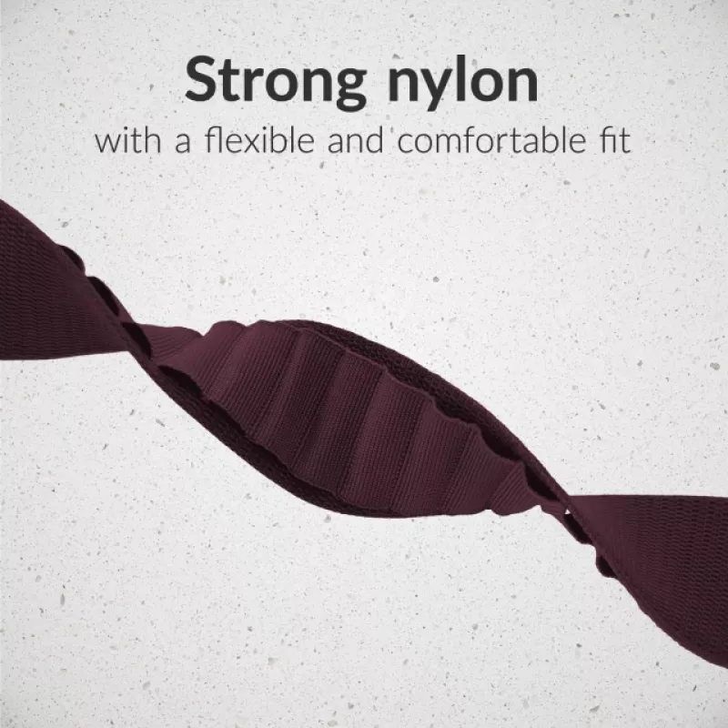 Mobilize nylon horlogeband - Alpine - titanium connector - voor Apple 38/40/41mm - bordeaux