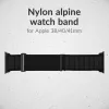 Mobilize Nylon Watch Band - Alpine - Black Connector - voor Apple 38/40/41mm - zwart