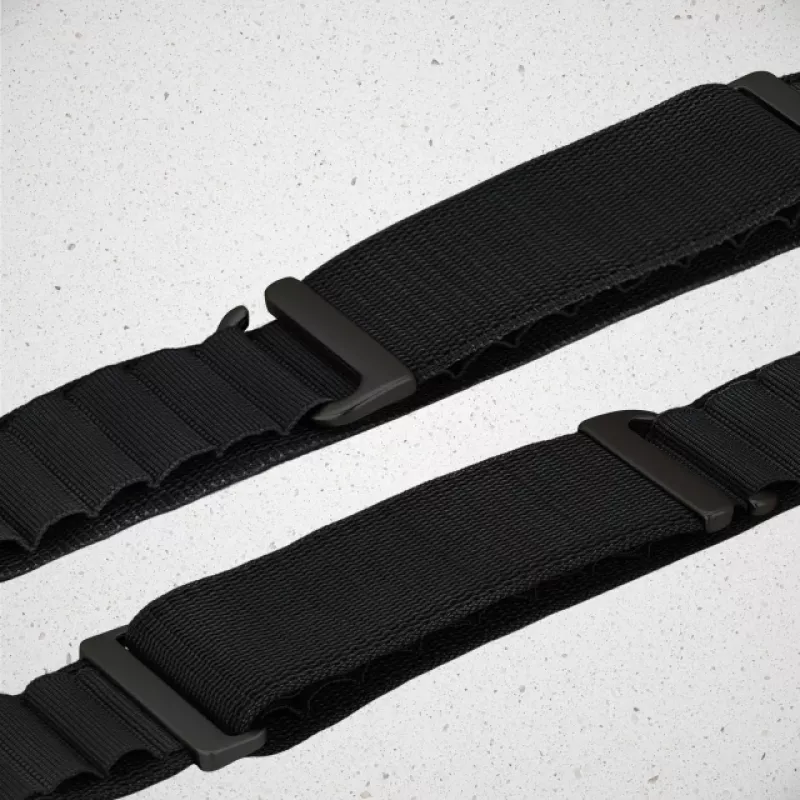 Mobilize Nylon Watch Band - Alpine - Black Connector - voor Apple 38/40/41mm - zwart