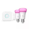 Philips Hue White and Color Ambiance Startset E27 2x lampen + Bridge + dimmer