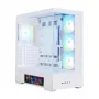 Zalman P40 DS White Mid-Tower pc-behuizing met 4x 140mm ARGB-ventilatoren, gehard glazen paneel, mesh-frontpaneel, wit