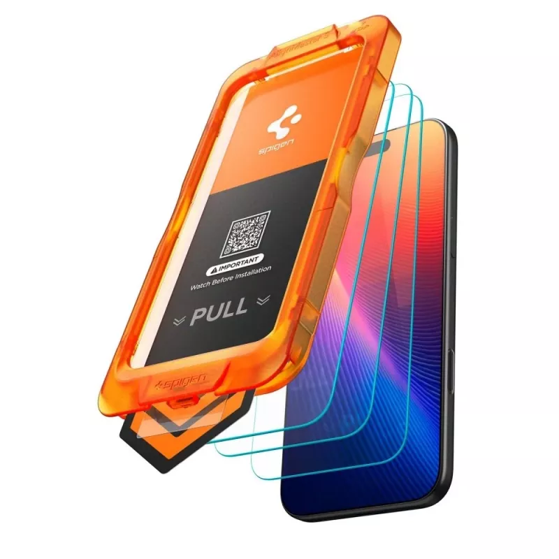 Spigen Glas.tR AlignMaster Slim 3-pack Beeldschermbeschermfolie van gehard glas voor Apple iPhone 17