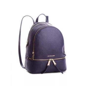 Michael Kors Rhea rugzak navy saffiano leer dames 27x26x14 cm