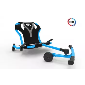 EzyRoller Spinner Pro X voetbediende go-kart met 360°-draaiing, blauw, 10+ jaar
