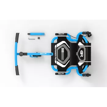 EzyRoller Spinner Pro X voetbediende go-kart met 360°-draaiing, blauw, 10+ jaar