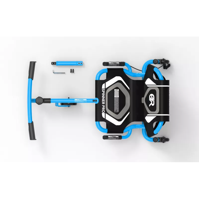 EzyRoller Spinner Pro X voetbediende go-kart met 360°-draaiing, blauw, 10+ jaar
