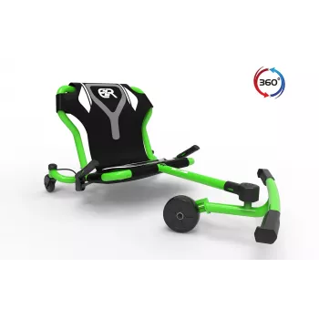 EzyRoller Spinner Pro X groen 360° voetbediende go-kart voor kinderen vanaf 10 jaar