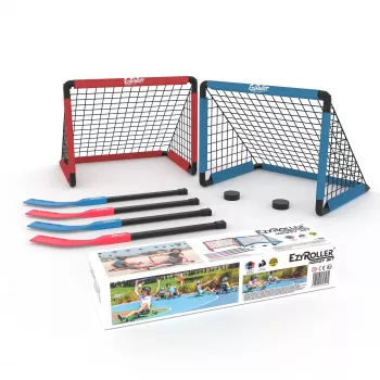 EzyRoller EZ-HOCKEY hockeyset voor 4 spelers (doelen, sticks, pucks)