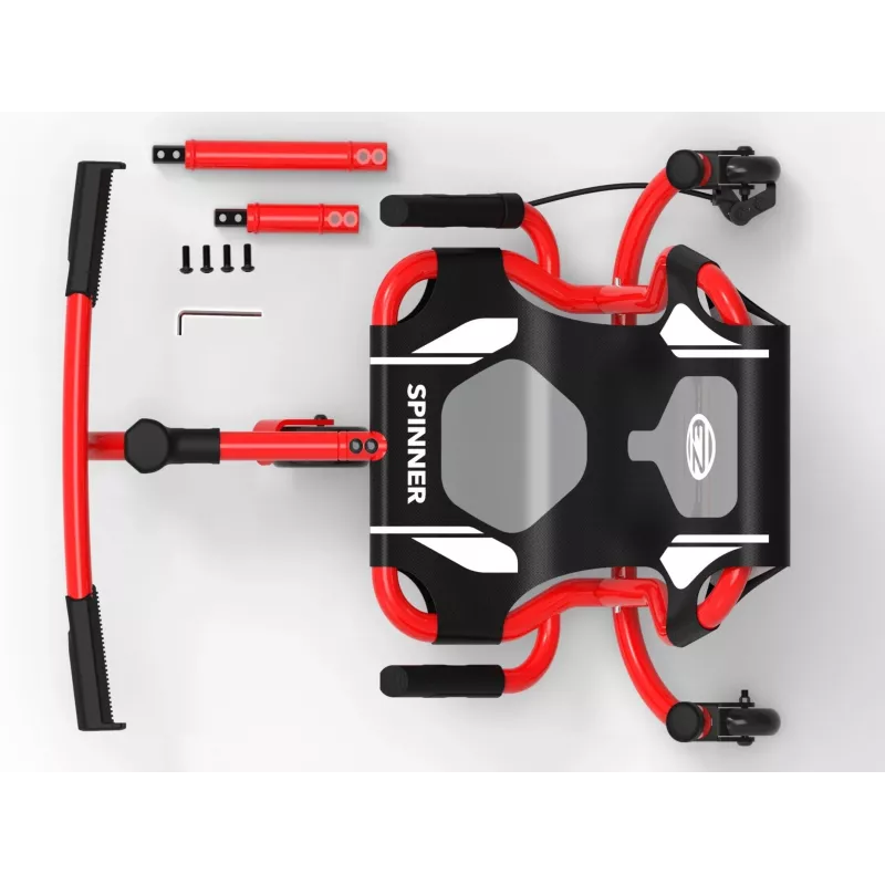 EzyRoller Spinner X ride-on go-kart - voetbediend met 360°-draaiing - rood