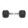 REBEL ACTIVE rubbergecoate gietijzeren dumbbells 2x5 kg