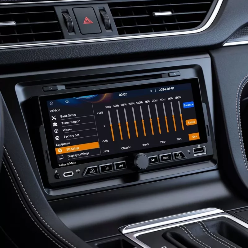 KRUGER & MATZ KM2017 1DIN autoradio met Apple CarPlay en Android Auto