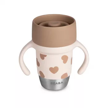 Beaba BigLove 360° roestvrijstalen trainingsbeker 250 ml roze