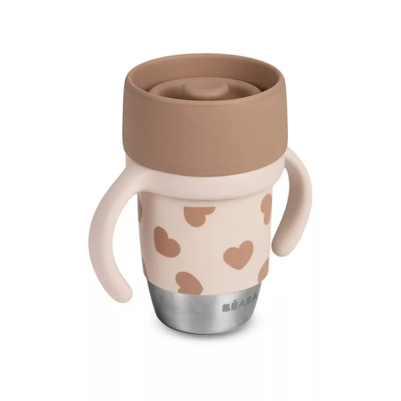 Beaba BigLove 360° roestvrijstalen trainingsbeker 250 ml roze