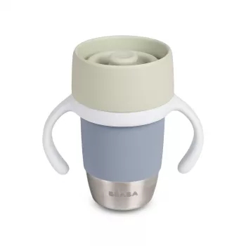 Beaba roestvrijstalen 360° trainingsbeker Pebble Grey