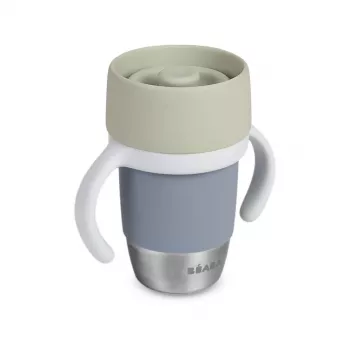 Beaba roestvrijstalen 360° trainingsbeker Pebble Grey
