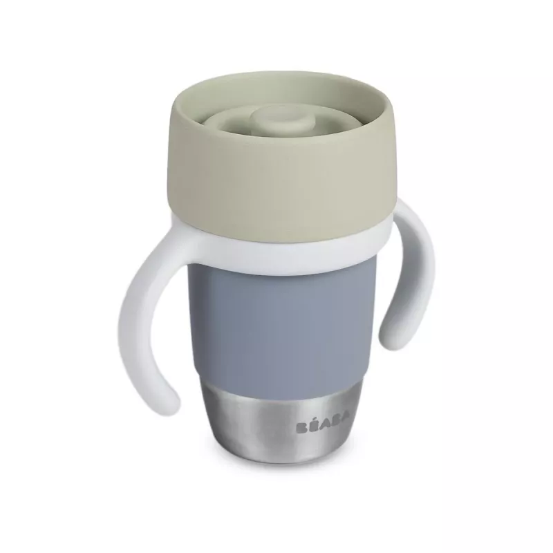 Beaba roestvrijstalen 360° trainingsbeker Pebble Grey