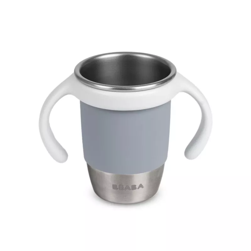 Beaba roestvrijstalen 360° trainingsbeker Pebble Grey