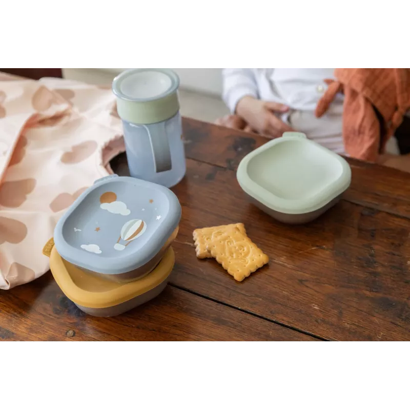 Beaba roestvrijstalen voedselbewaarbakjes set met siliconen deksels, 3-delig, Adventure Collection
