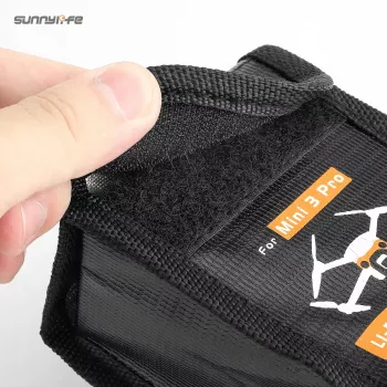 SUNNYLIFE batterijdraagtas voor DJI Mini 3 Pro / Mini 4 Pro - voor 3 Li-Po-accu's (zwart)