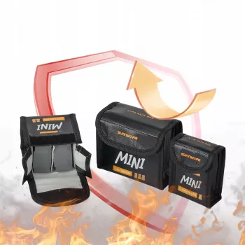 SUNNYLIFE brandwerende accu-veiligheidstas voor 2x DJI Mini 5/4/3 Pro / Mini 3 / Lito 1 / Lito X1-accu's