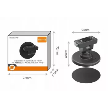 SUNNYLIFE quick release 1/4 inch houder + magneetbasis voor Insta360 X4 Air X5 Ace Pro 2 / DZ-142-D