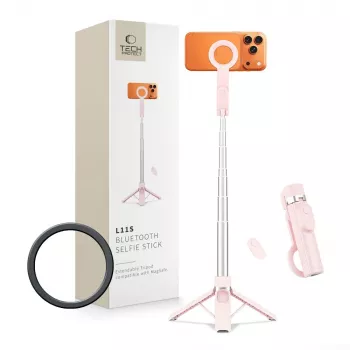 TECH-PROTECT L11S MagSafe Bluetooth selfiestick statief roze